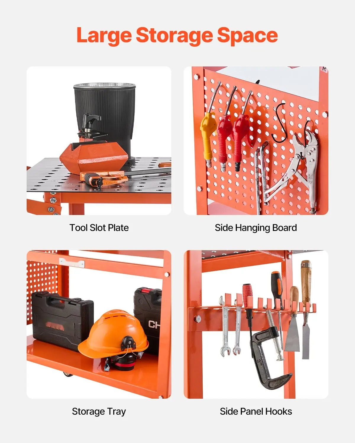 Heavy-Duty Welding Table with Wheels | 800 lbs Capacity, 40" x 24" Workbench, Clamp Holes & Tool Storage Rack