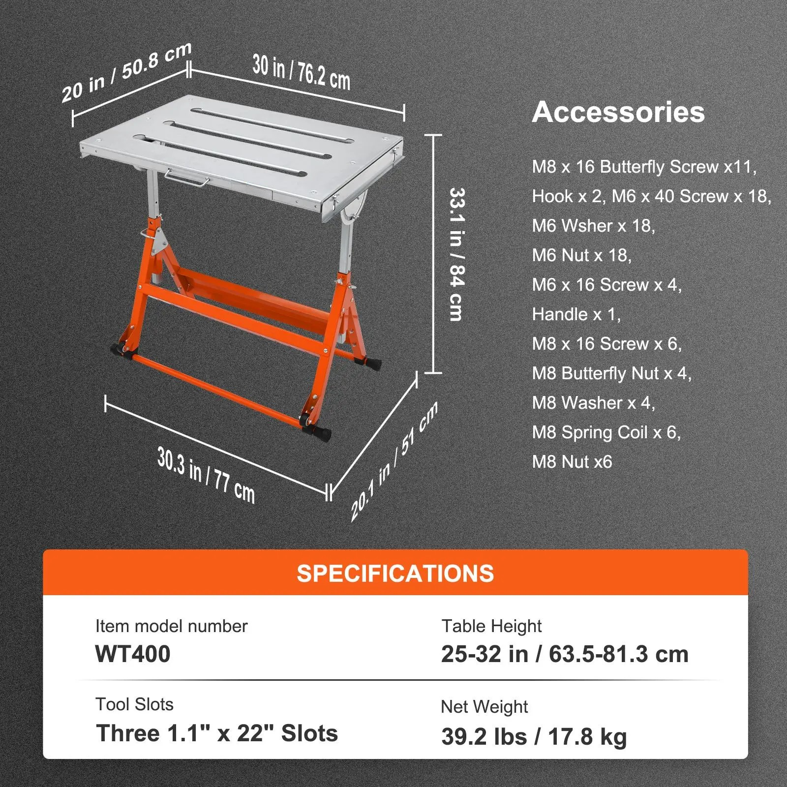 Folding Welding Table Workbench – Adjustable Height, Heavy-Duty Steel Frame, Multi-Angle Work Surface with Wheels